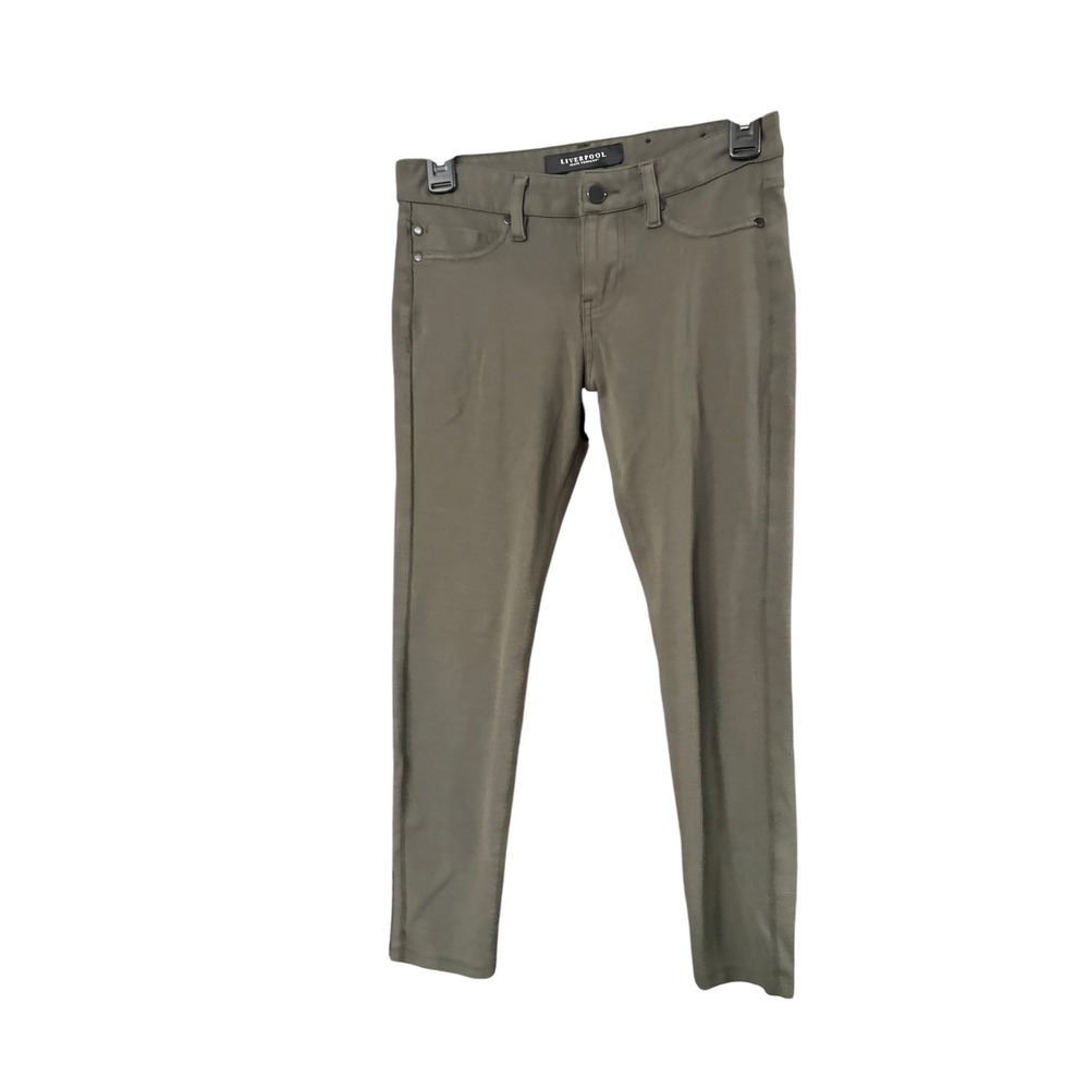 Liverpool Jeans Company Olive Green Skinny Pants Womens Petite 0/25 Mid Rise
